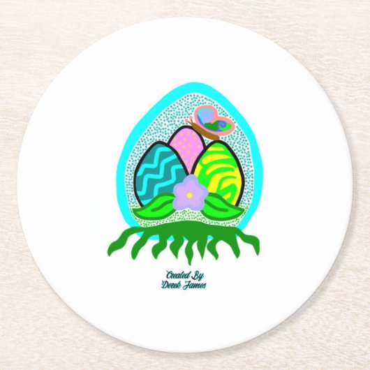 Wunderbarer Ostereier Rundpapier-Untersetzer Runder Pappuntersetzer (Vorderseite)