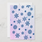 Wunderbarer, Phantastischer, blauer Schneeflocken Einladung (Rückseite)