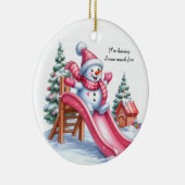 Wunderbarer Pink Snowman Spielplatz Spaß Keramik Ornament (Rechts)