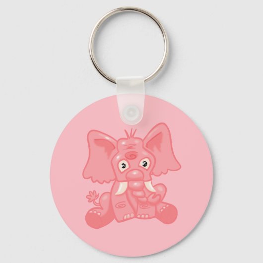 Wunderbarer rosa Elefant Schlüsselanhänger (Vorderseite)