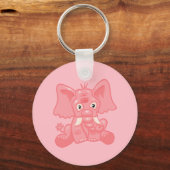 Wunderbarer rosa Elefant Schlüsselanhänger (Vorderseite)