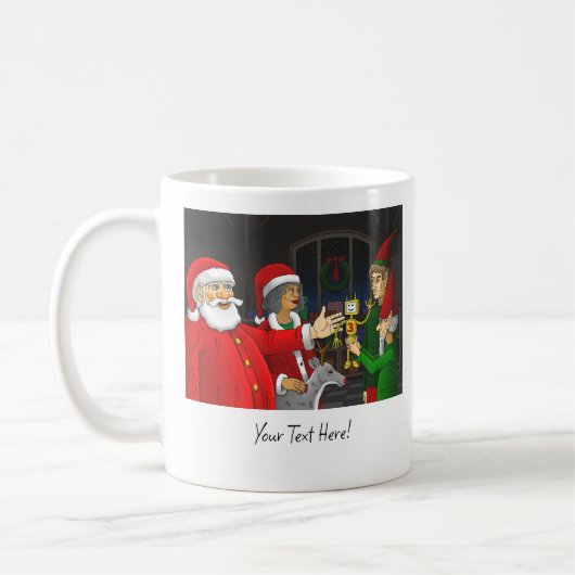 Wunderbarer Santa Claus Workshop Kaffeetasse (Links)