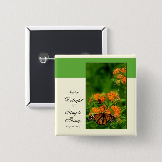 Wunderbarer Schmetterling Button (Vorne & Hinten)