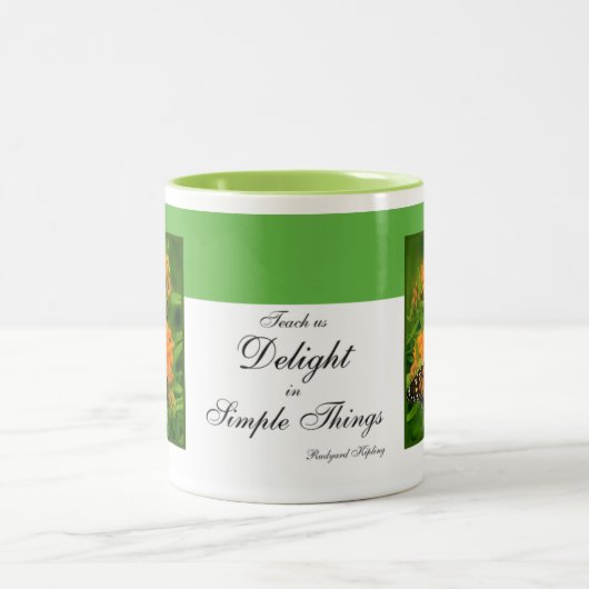 Wunderbarer Schmetterling Zweifarbige Tasse (Mittel)