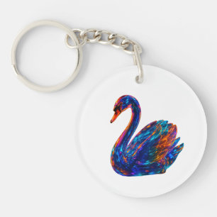 Wunderbarer Schwan - Einzigartige Kunst Schlüsselanhänger