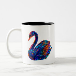 Wunderbarer Schwan - Einzigartige Kunst Zweifarbige Tasse