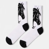 Wunderbarer schwarzer Pferdekopf Socken (Linkes Detail)