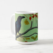Wunderbarer Spaß raven auf dem Zweig Kaffeetasse (Vorderseite Links)