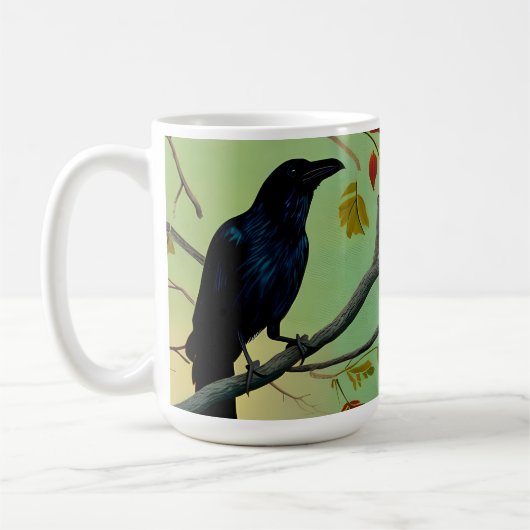 Wunderbarer Spaß raven auf dem Zweig Kaffeetasse (Links)
