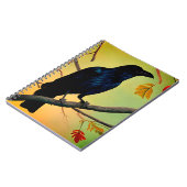 Wunderbarer Spaß raven auf dem Zweig Notizblock (Linke Seite)