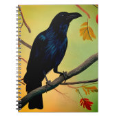 Wunderbarer Spaß raven auf dem Zweig Notizblock (Vorderseite)