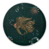 Wunderbarer Steampunkfisch. Keramikknauf (Vorderseite)