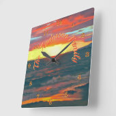 Wunderbarer Tag 1490 Quadratische Wanduhr (Winkel)