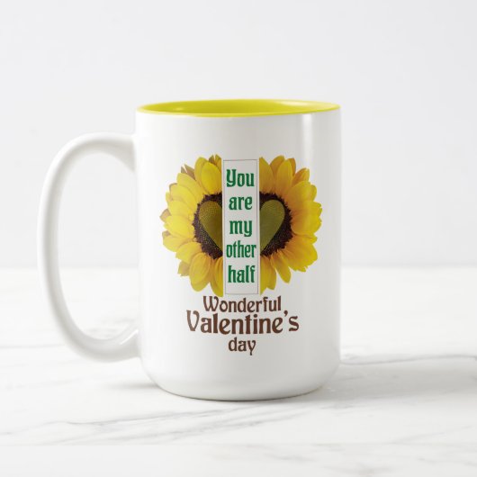Wunderbarer Valentinstag Zweifarbige Tasse (Links)