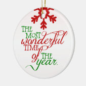 Wunderbarer Weihnachtsurlaub Personalisierte Ornam Keramik Ornament (Links)