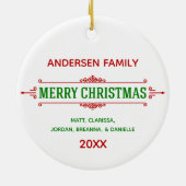 Wunderbarer Weihnachtsurlaub Personalisierte Ornam Keramik Ornament (Hinten)