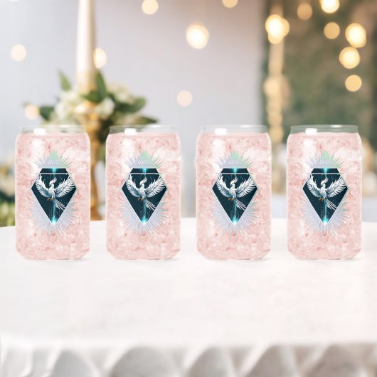 Wunderbarer weißer Fantasiephoenix. Dosenglas (Insitu (Hochzeit))