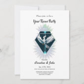 Wunderbarer weißer Fantasiephoenix. Einladung (Vorderseite)