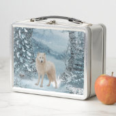 Wunderbarer weißer Wolf Metall Brotdose (Beispiel)