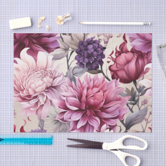 Wunderbares Array großer botanischer Blume Seidenpapier (Handwerk)