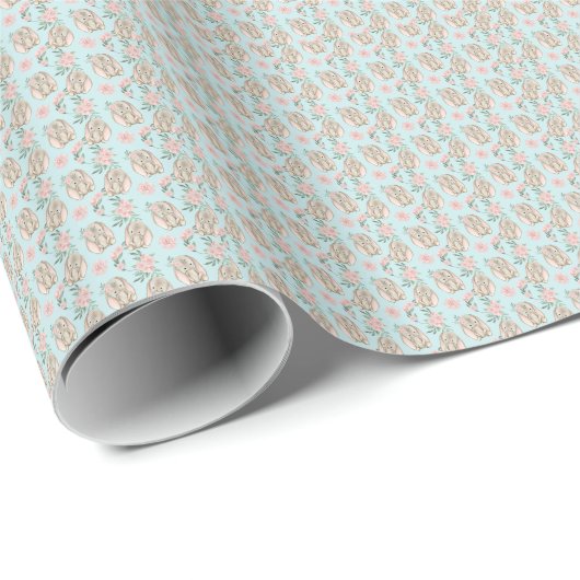 Wunderbares Baby Kanbits blaues Wrapping Paper Geschenkpapier (Rolleneckpunkt)