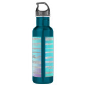 Wunderbares Blau und Silber mit Monogramm Edelstahlflasche (Rückseite)