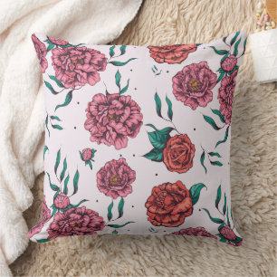 Wunderbares botanisches Blumendesign Kissen