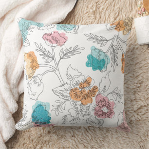 Wunderbares botanisches Blumendesign Kissen