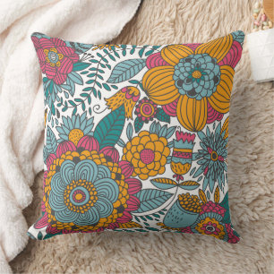 Wunderbares botanisches Blumendesign Kissen
