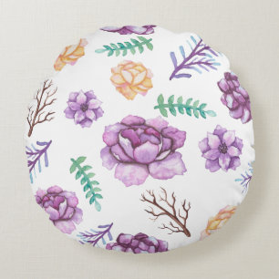 Wunderbares botanisches Blumendesign Rundes Kissen