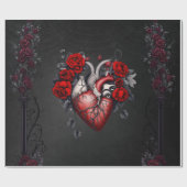 Wunderbares gotisches Viktorianisches Herz Geschenkpapier (Flach)