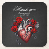 Wunderbares gotisches Viktorianisches Herz Rechteckiger Pappuntersetzer (Vorderseite)