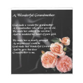 Wunderbares Großmuttergedicht - Blume auf schwarz Notizblock (Vorderseite)