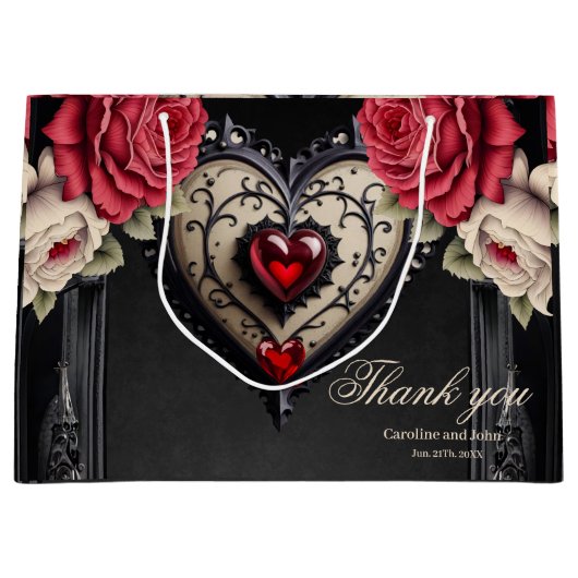 Wunderbares großzügiges gotisches Herz. Große Geschenktüte (Vorderseite)