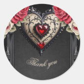 Wunderbares großzügiges gotisches Herz. Runder Aufkleber (Vorderseite)