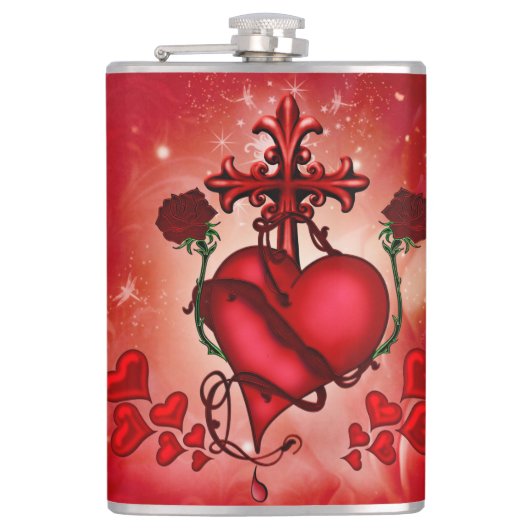 Wunderbares Herz Flachmann (Vorderseite)