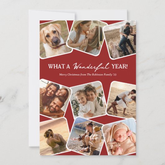 Wunderbares Jahr Foto Collage Weihnachten (Vorderseite)
