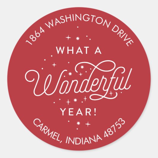 Wunderbares Jahr Rung Holiday Rücksendeadresse Lab Runder Aufkleber (Vorderseite)