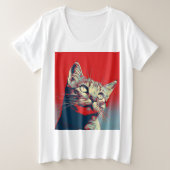 Wunderbares Katzen-Design Große Größe T-Shirt (Design vorne)