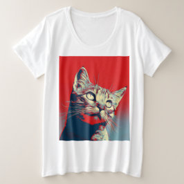 Wunderbares Katzen-Design Große Größe T-Shirt
