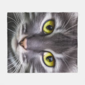 Wunderbares Katzenportrait Fleecedecke (Vorderseite (Horizontal))