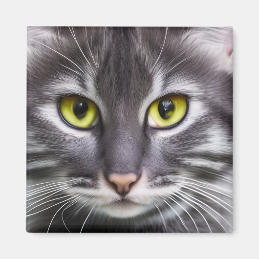 Wunderbares Katzenportrait Magnet (Vorne)
