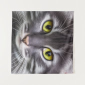 Wunderbares Katzenportrait Wandteppich (Vorderseite (Horizontal))