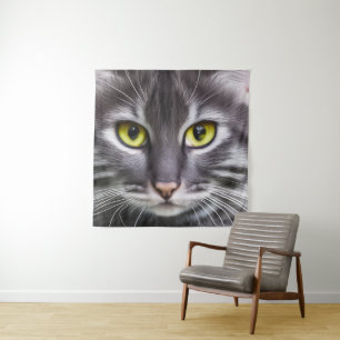 Wunderbares Katzenportrait Wandteppich