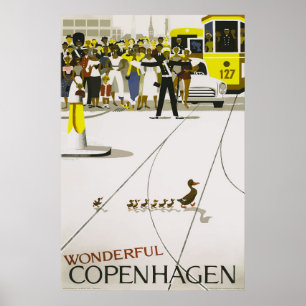 Wunderbares Kopenhagen Vintage-Reiseposter Poster