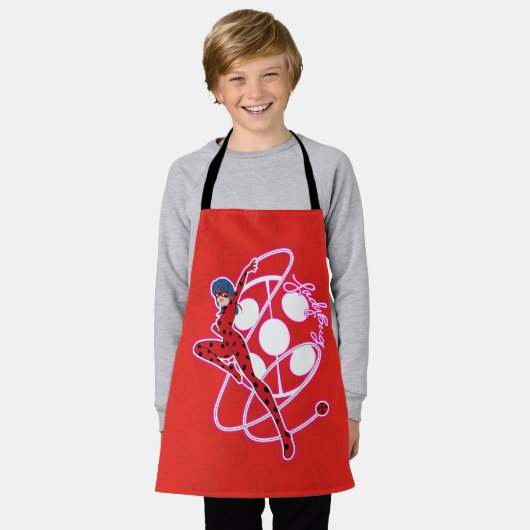 Wunderbares Ladybug-Abzeichen Schürze (Getragen)