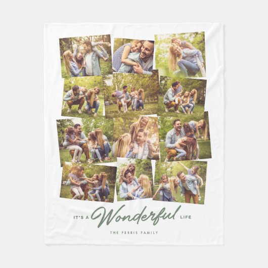 Wunderbares Leben 12 Foto Collage Familie Fleecedecke (Vorderseite)