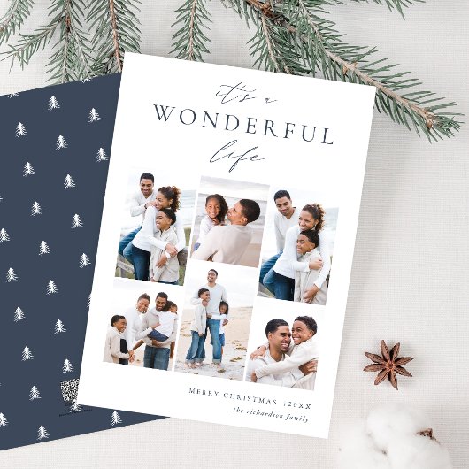 Wunderbares Leben | 6 FotoCollage Feiertagskarte