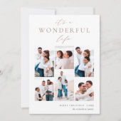 Wunderbares Leben | 6 FotoCollage Feiertagskarte (Vorderseite)