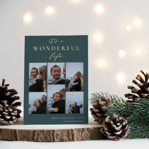 Wunderbares Leben 6 FotoCollage Weihnachten Folien Feiertagskarte